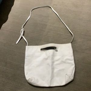 Jennifer Hailey white leather crossbody bag